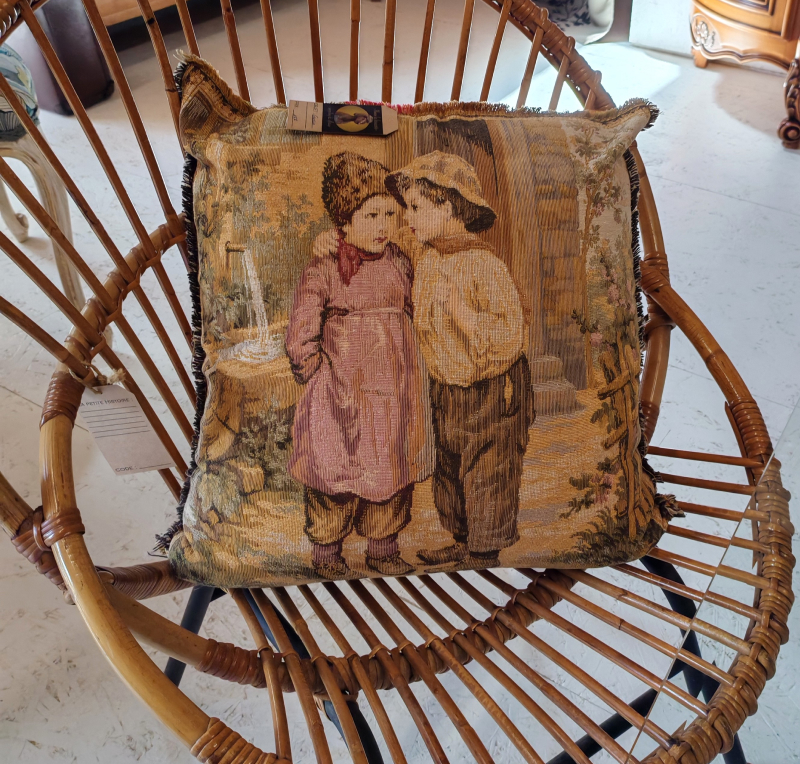 coussin fauteuil rotin